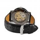 Ceas barbatesc Winner, schelet auriu, curea din piele neagra, mecanism automatic-mecanic, stil Fashion + cutie cadou