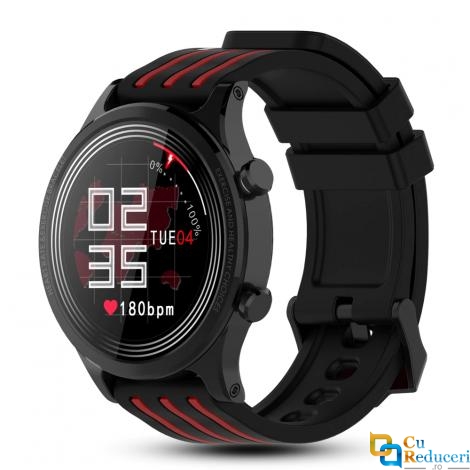Ceas smartwatch Kingwear E5, display 1.28 inch cu touch screen, rezolutie 240 x 240 pixeli, baterie 200mAh, rezistent la apa IP68, functii de monitorizare a sanatatii