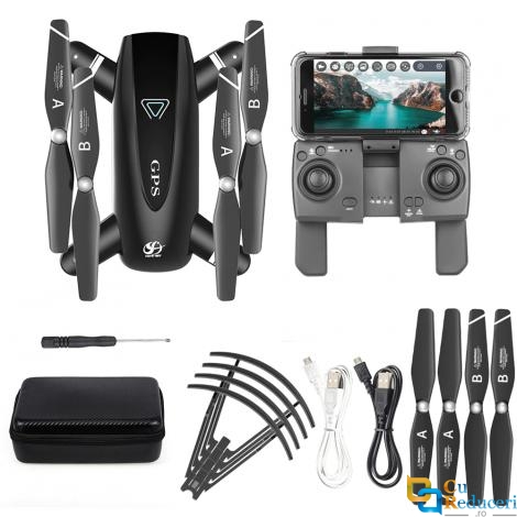 Drona CSJ S167 GPS 4K 5G, brate pliabile, wifi, buton de Return To Home, camera 1080P HD cu transmisie live pe telefon, capacitate baterie: 7.4V 1300 mAh, autonomie zbor ~ 20 de minute