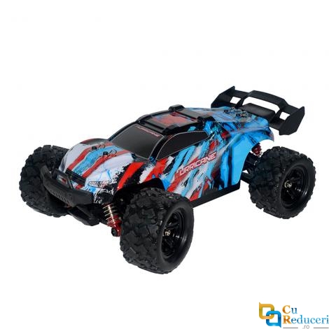 Masina cu telecomanda JJRC HS18321 albastra, 4x4, scara 1:18, viteza maxima 36 km/h, acumulator 7.4V 1200mAh, timp de utilizare ~20 min