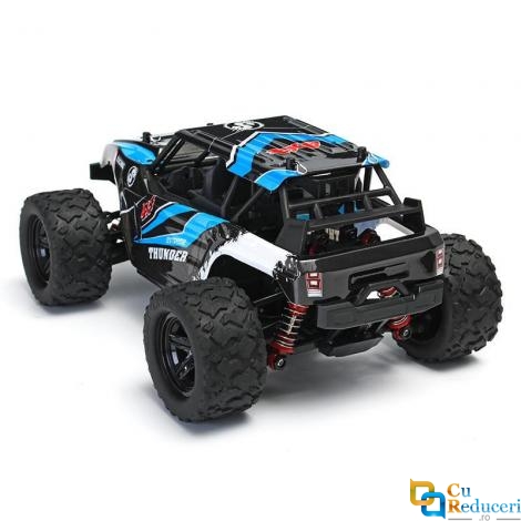Masina cu telecomanda JJRC HS18312 albastra, 4x4, scara 1:18, viteza maxima 36 km/h, acumulator 7.4V 1200mAh, timp de utilizare ~20 min