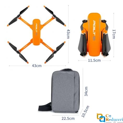 Drona profesionala JJRC X17 6K 5G GPS, camera 6K ESC HD, GPS Follow Me, buton de Return To Home, stabilizator 2 axe, baterie 11.1V 2850 mAh, autonomie zbor ~ 28 de minute