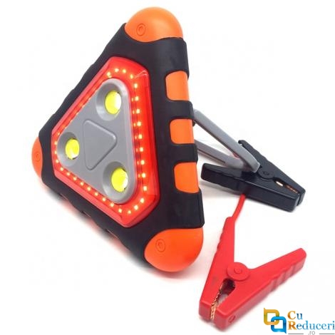 Acumulator extern pornire auto / Jump Starter, 12 V, curent pornire 300 A/5 sec., 5V/2.1A, curent maxim 600 A, capacitate 12000 mAh, lanterna, putere 38.4 Wh