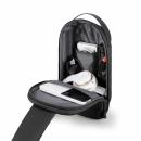 Rucsac/geanta pentru piept/spate Mark Ryden casual, cu o singura curea, port USB, full impermeabil, sistem antifurt, unisex, spatios, compatibil tableta 9.7'', buzunar pentru card, negru