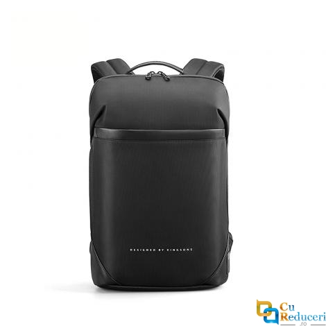 Rucsac business, Kingsons, compatibil cu laptop 15,6 inch, impermeabil, port USB, antifurt, rezistent la socuri, suport chei sau ochelari, negru 