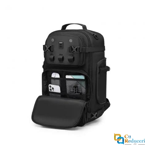 Rucsac multifunctional pentru calatorie, OZUKO, compatibil cu laptop 17.3 inch, impermeabil, anifurt, 35L, suport pentru chei si ochelari, negru