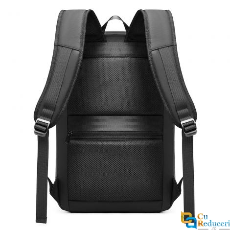  Rucsac pentru laptop 15.6 inch, MingLu, 20L, port USB, impermeabil, unisex, blocare TSA, carcasa tare, slim, negru