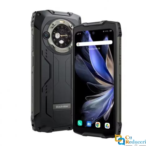 Telefon mobil Blackview BV9300 PRO, Negru, 4G, Dual Screen 6.7 inch + 1.32 inch FHD+ 120Hz, Memorie RAM: 12GB + 12 GB extensibil, ROM: 256GB, NFC, Dual SIM, baterie 15080 mAh, Android 13