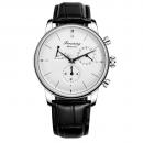 Ceas barbatesc Forsining, business, calendar, mecanism automatic-mecanic, curea din piele ecologica neagra, afisaj pentru rezerva de putere
