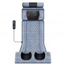 Saltea pentru masaj complet Shiatsu, perna de masaj detasabila, pentru persoanele care au dureri de spate, 7 moduri de masaj, 10 motoare de vibratii, 3 trepte de viteza, dispozitiv de control, presiunea pernelor optimizata, piele ecologica, gri