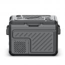 Lada frigorifica portabila, cu compresor, zona dubla de racire, cablu alimentare 12/24V si 220V, capacitate 35 litri, putere 55W, neagra