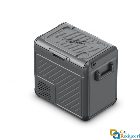 Lada frigorifica portabila, cu compresor, zona dubla de racire, cablu alimentare 12/24V si 220V, capacitate 55 litri, 60W, neagra