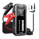 Acumulator extern pornire auto / Jump Starter 12 V cu compresor de 4.35 bari, curent de pornire 2000 A, curent maxim 4000 A, capacitate baterie 24000 mAh, lanterna 