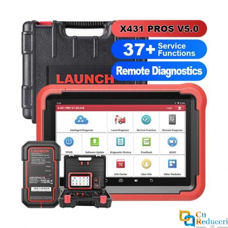 Tester Auto Profesional, Launch X431 Pros V5.0, Display 8 inch, Android 10.0, 4GB RAM + 64GB Stocare, Codare ECU, Bidirectional control, Diagnoza Multimarca, 37+ Functii Speciale, ADAS, CANFD, Doip, baterie 6300 mAh, 2 ani actualizare gratuita