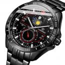 Ceas barbatesc Forsining, business, calendar, mecanism automatic-mecanic, curea din otel inoxidabil neagra