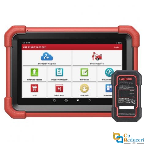 Tester Auto Profesional, Launch CRP919X BT, OBD II Scanner, Display 7 inch, Android 10.0, 4GB RAM + 64GB Stocare, Codare ECU, Bidirectional control, Diagnoza Multimarca, 31+ Functii Speciale, baterie 6300 mAh, 2 ani actualizare gratuita