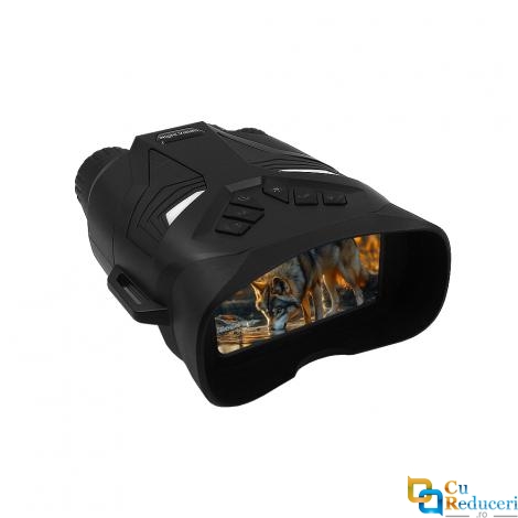 Binoclu Digital Profesional cu Night Vision, pentru vanatoare, 4K, zoom digital 8x, ecran IPS 3 inch (480 x 854), acumulatori 2 x 2000 mAh, 48 Mpx, negru