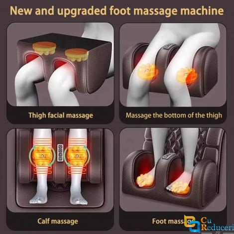 Saltea pentru masaj complet Shiatsu, BLIROWIN<sup>®</sup>, pentru persoanele care au dureri de spate, 9 moduri de masaj, 10 motoare de vibratii, dispozitiv de control, piele ecologica, maro inchis