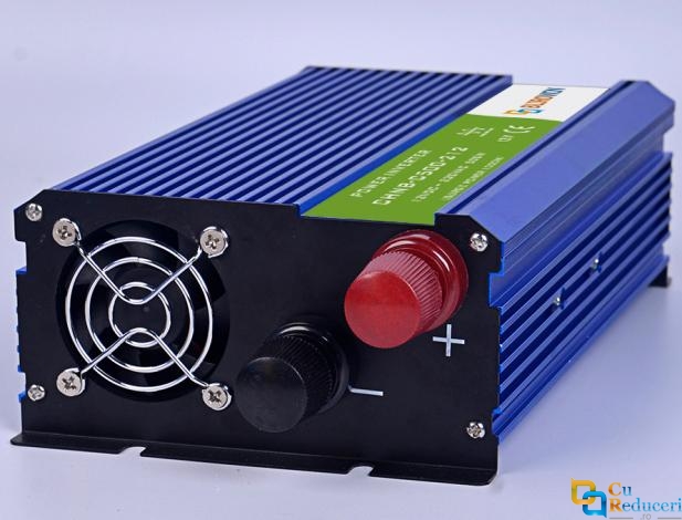 Invertor Auto 12V 220V, BLIROWIN<sup>®</sup>, putere convertor 500W cu unda sinusoidala pura, putere de supratensiune 1000 W, eficienta 85%, 1 iesire 220 V, 1 iesire USB