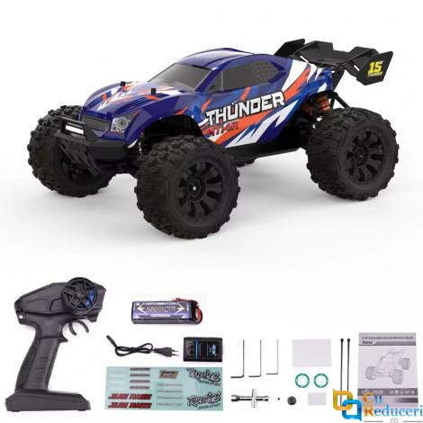 Masina cu telecomanda JIUSI MT14R 4WD, 1:14, motor fara perii 2845 3600 KV, 2.4G, viteza maxima 80km/h, acumulator 11.1V 2200 mAh 3S 35C, autonomie ~26 min