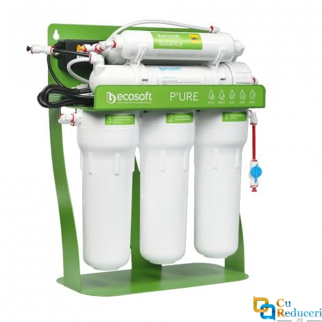Filtru de osmoza inversa premium Ecosoft Balance PRO – 6 Stadii, cu pompa de presiune, remineralizare si eficienta ridicata, 75 GPD