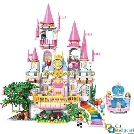 Set constructie tip Lego Woma® C0243 - 1614 piese, Castelul Windsor din Tara Zanelor, set creativ pentru copii
